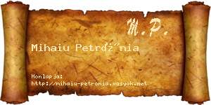 Mihaiu Petrónia névjegykártya